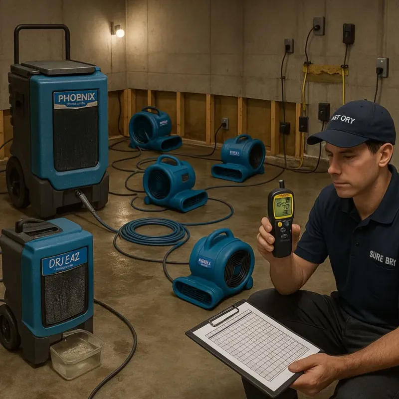Structural Drying and Dehumidification process in East Freehold, NJ